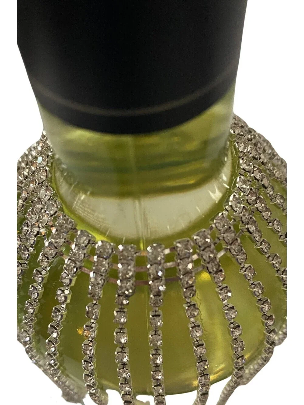 Wine Bottle Rhinestone Charm - Bling for your Bottle- White and Silver